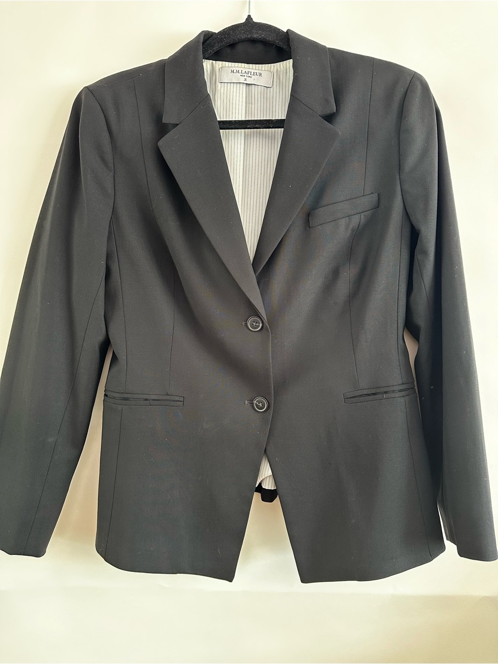 M.M. LaFleur Black Wool Hoffman Blazer | Size 10 | Tailored Career Chic
